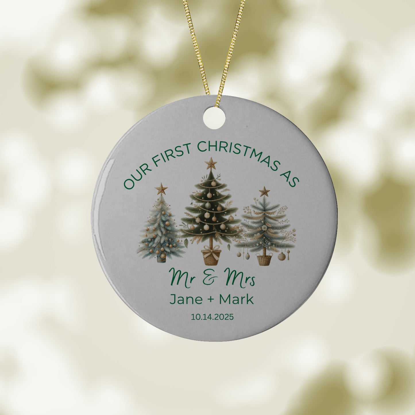 Our First Christmas as Mr & Mrs Tree Ornament