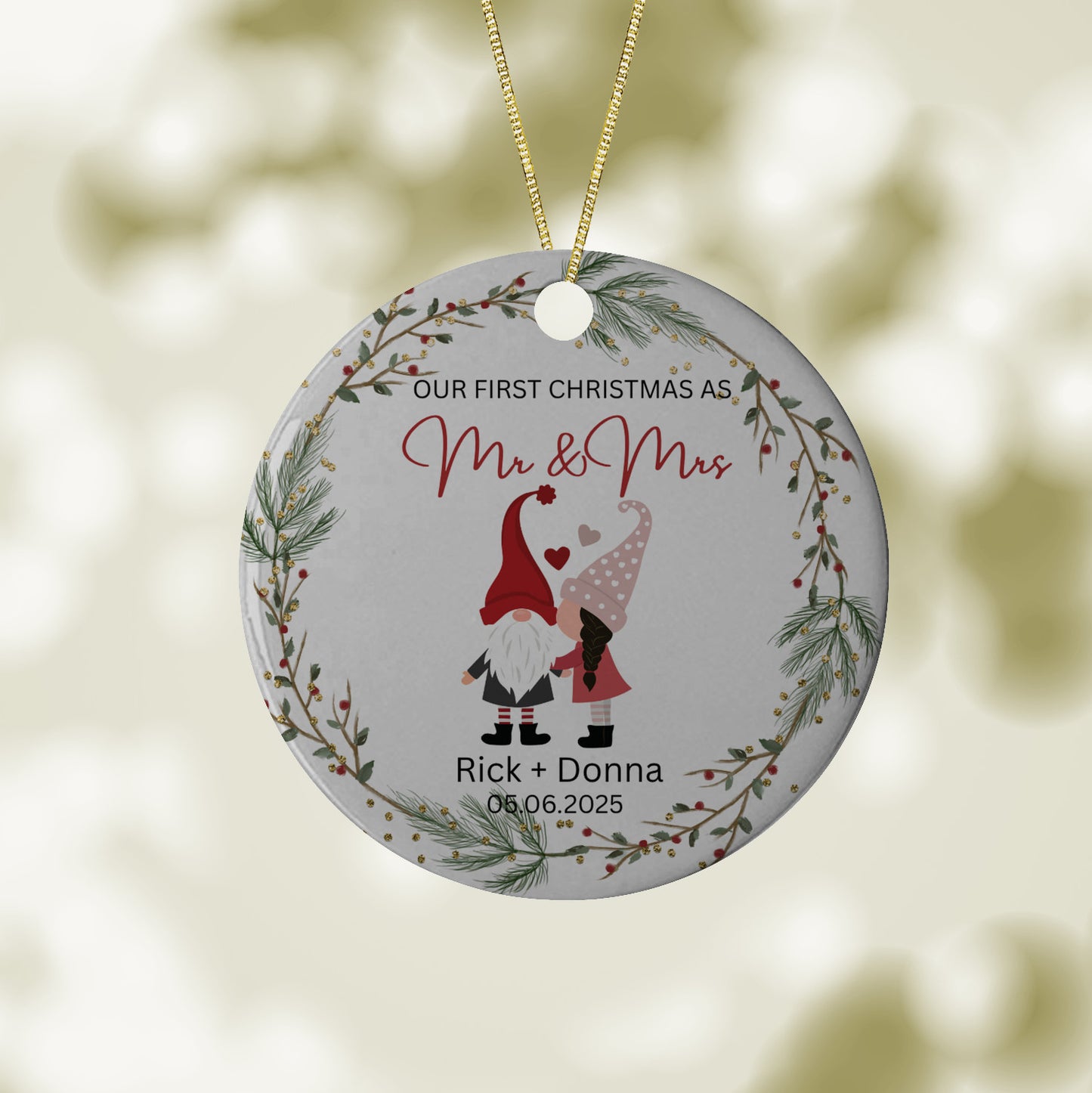 Our First Christmas as Mr & Mrs Tree Ornament