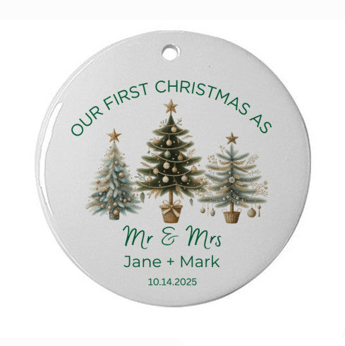 Our First Christmas as Mr & Mrs Tree Ornament