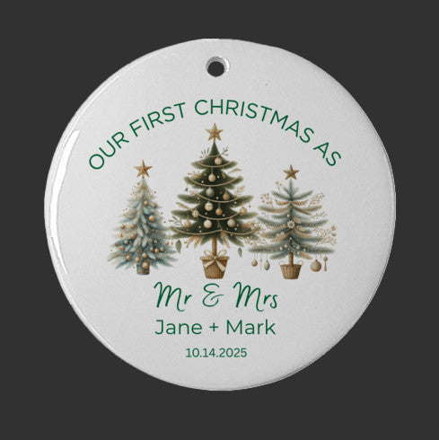 Our First Christmas as Mr & Mrs Tree Ornament