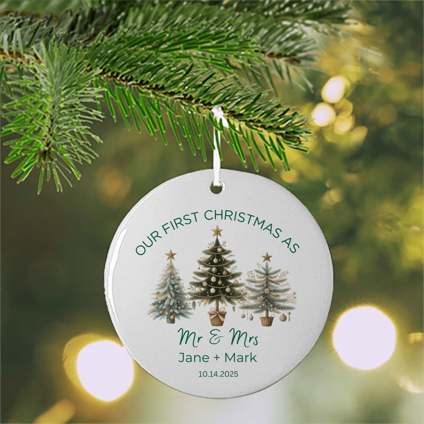 Our First Christmas as Mr & Mrs Tree Ornament