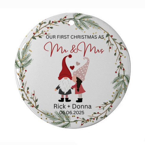 Our First Christmas as Mr & Mrs Tree Ornament