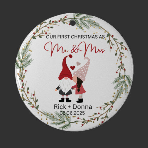 Our First Christmas as Mr & Mrs Tree Ornament