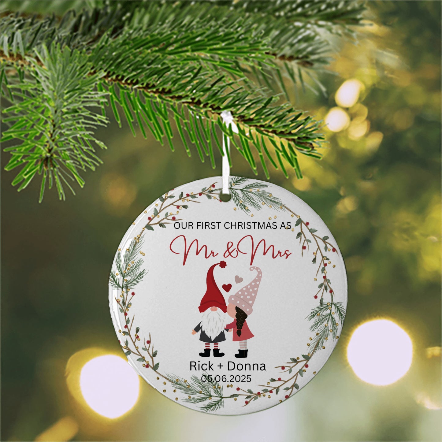 Our First Christmas as Mr & Mrs Tree Ornament