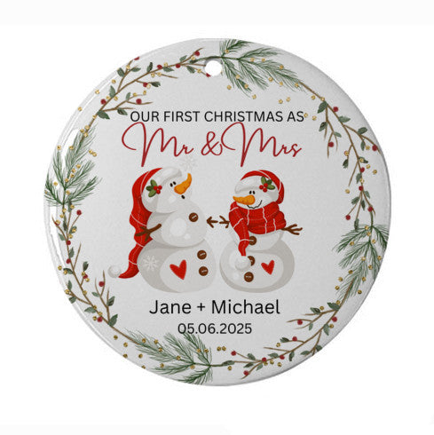 Our First Christmas as Mr & Mrs Tree Ornament