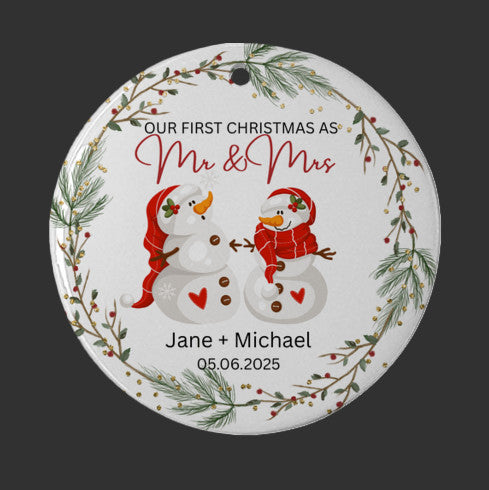Our First Christmas as Mr & Mrs Tree Ornament