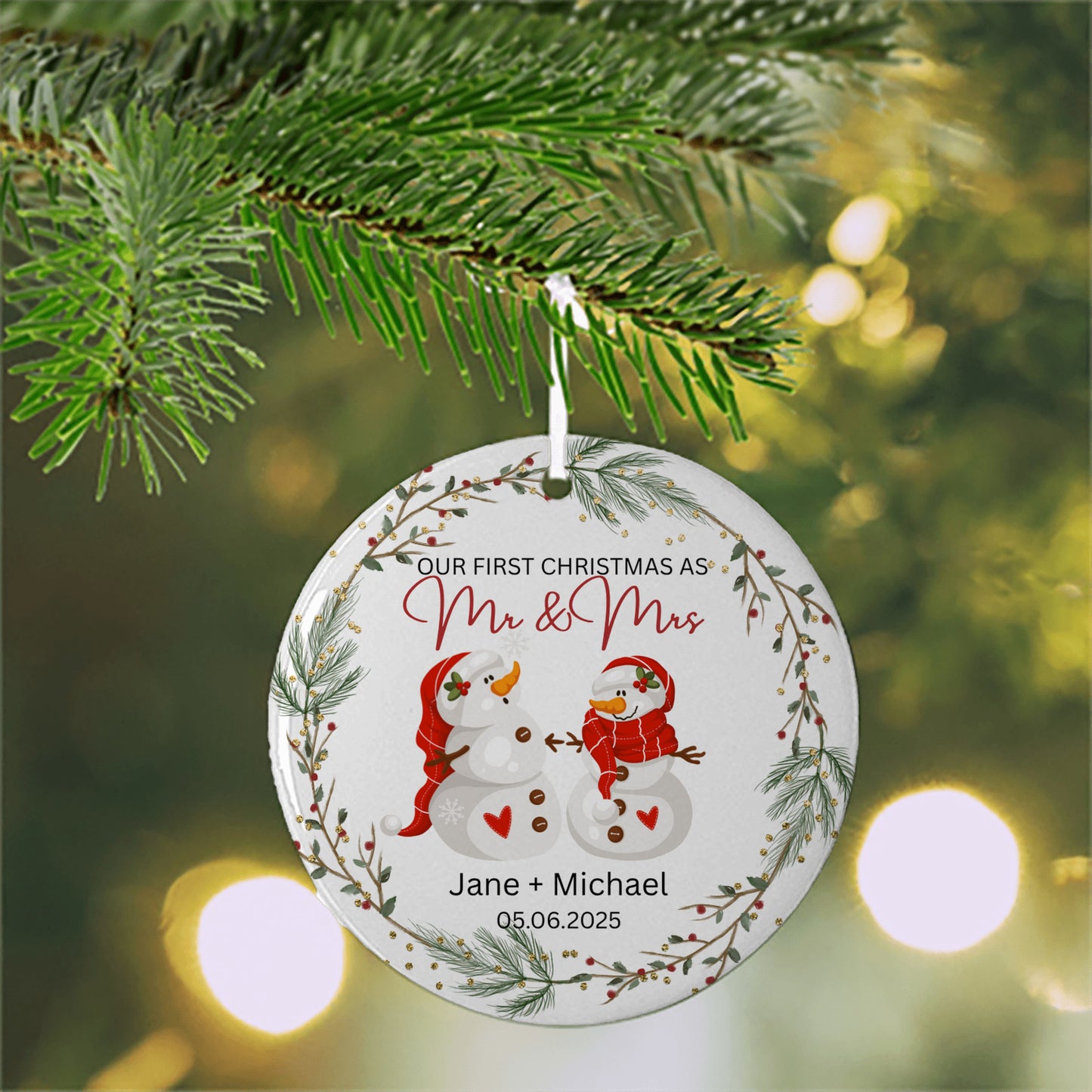 Our First Christmas as Mr & Mrs Tree Ornament