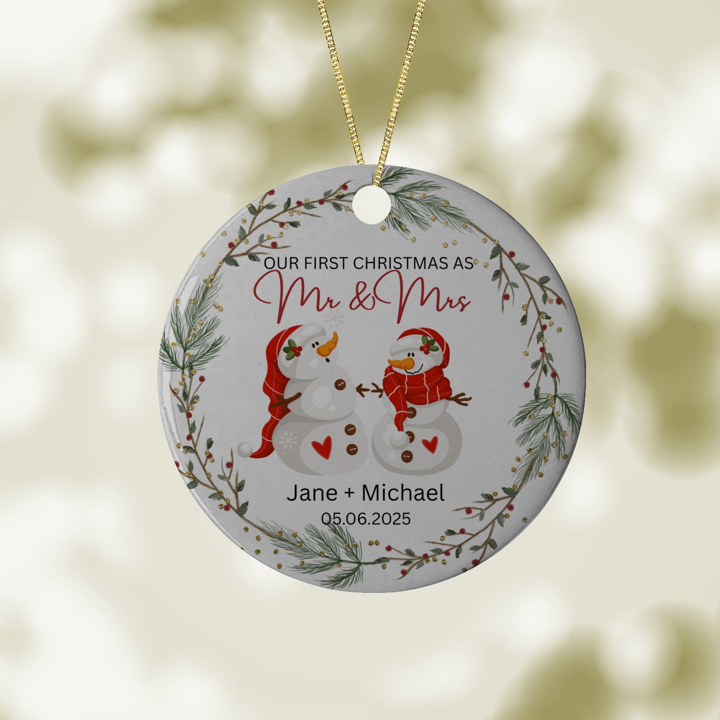 Our First Christmas as Mr & Mrs Tree Ornament