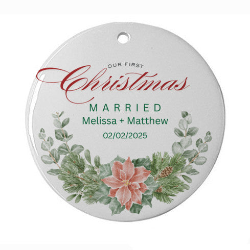 Our First Christmas as Mr & Mrs Tree Ornament