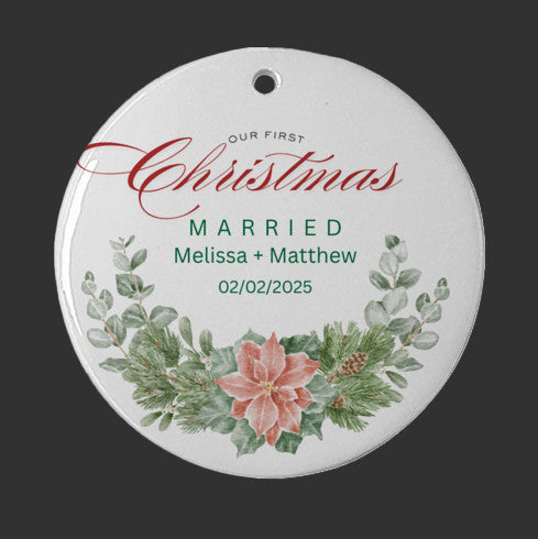 Our First Christmas as Mr & Mrs Tree Ornament