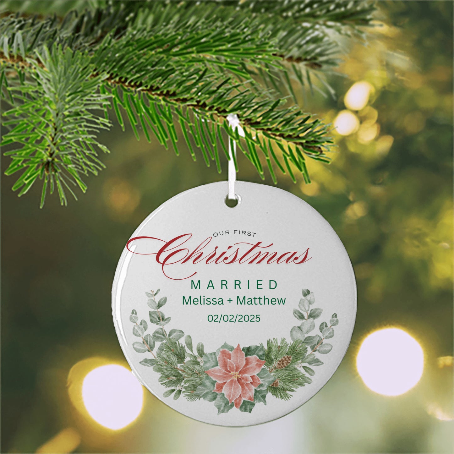 Our First Christmas as Mr & Mrs Tree Ornament
