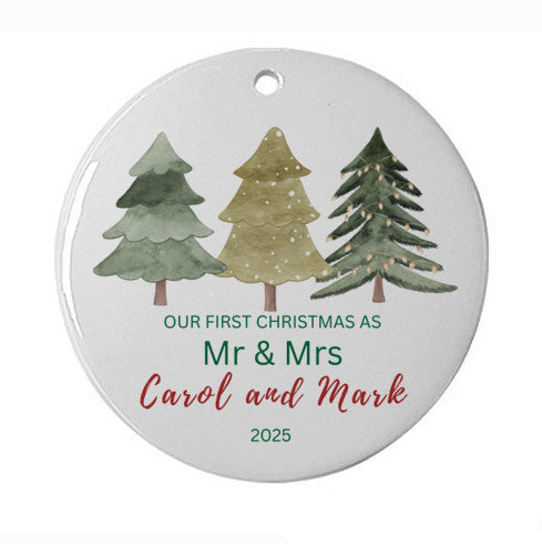 Our First Christmas as Mr & Mrs Tree Ornament