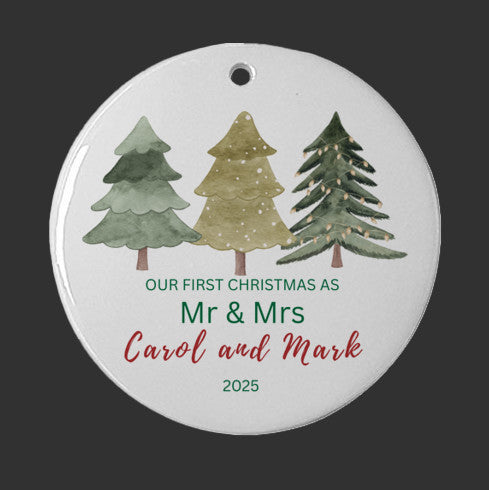 Our First Christmas as Mr & Mrs Tree Ornament