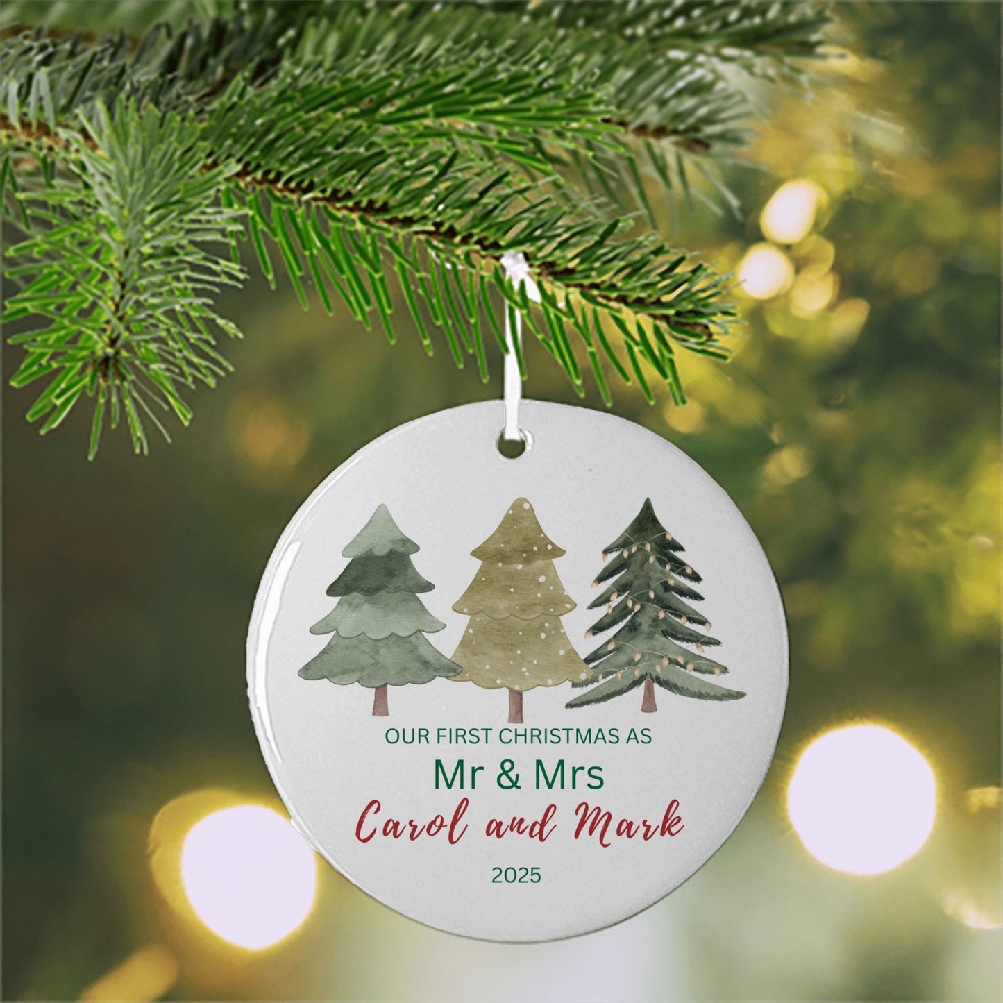 Our First Christmas as Mr & Mrs Tree Ornament