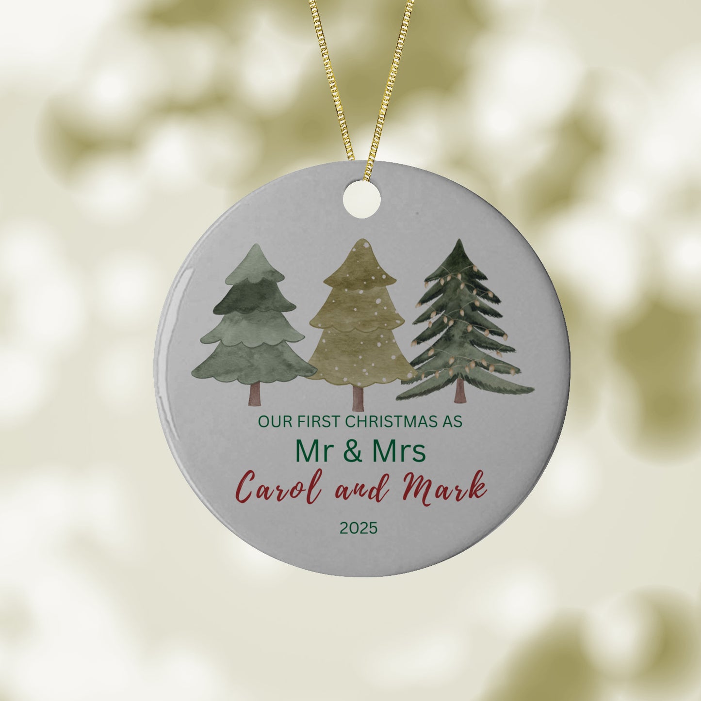 Our First Christmas as Mr & Mrs Tree Ornament