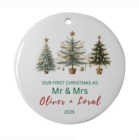 Our First Christmas as Mr & Mrs Tree Ornament