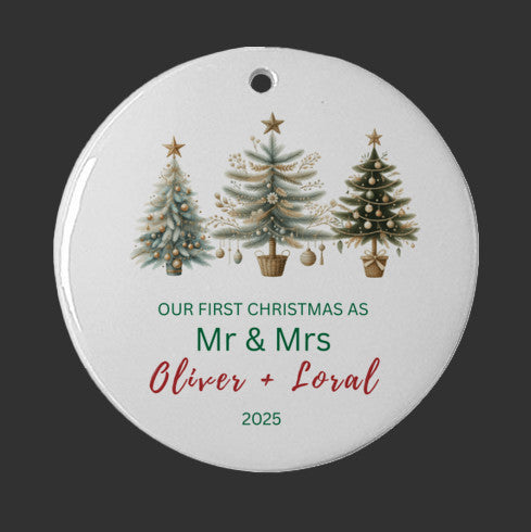 Our First Christmas as Mr & Mrs Tree Ornament