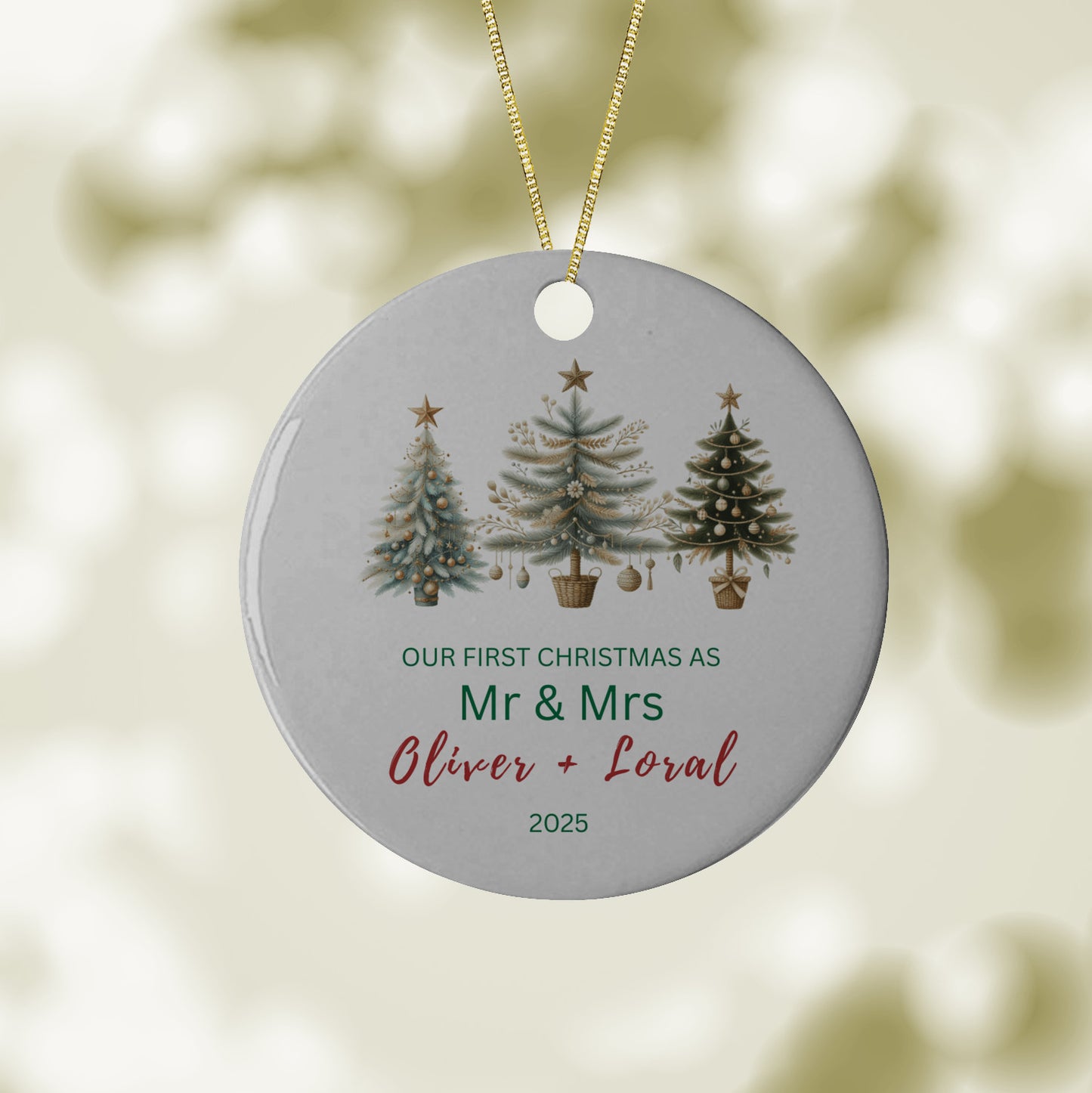 Our First Christmas as Mr & Mrs Tree Ornament