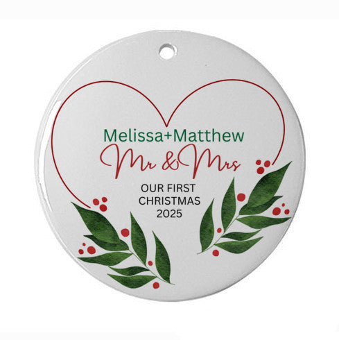 Our First Christmas as Mr & Mrs Tree Ornament
