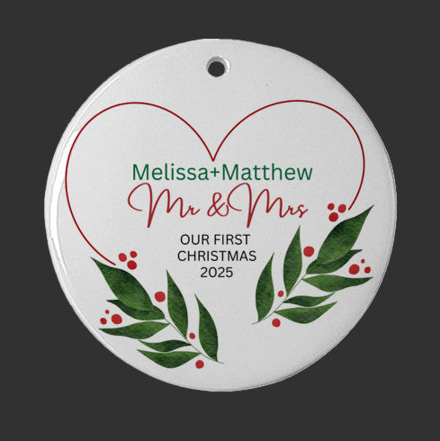 Our First Christmas as Mr & Mrs Tree Ornament