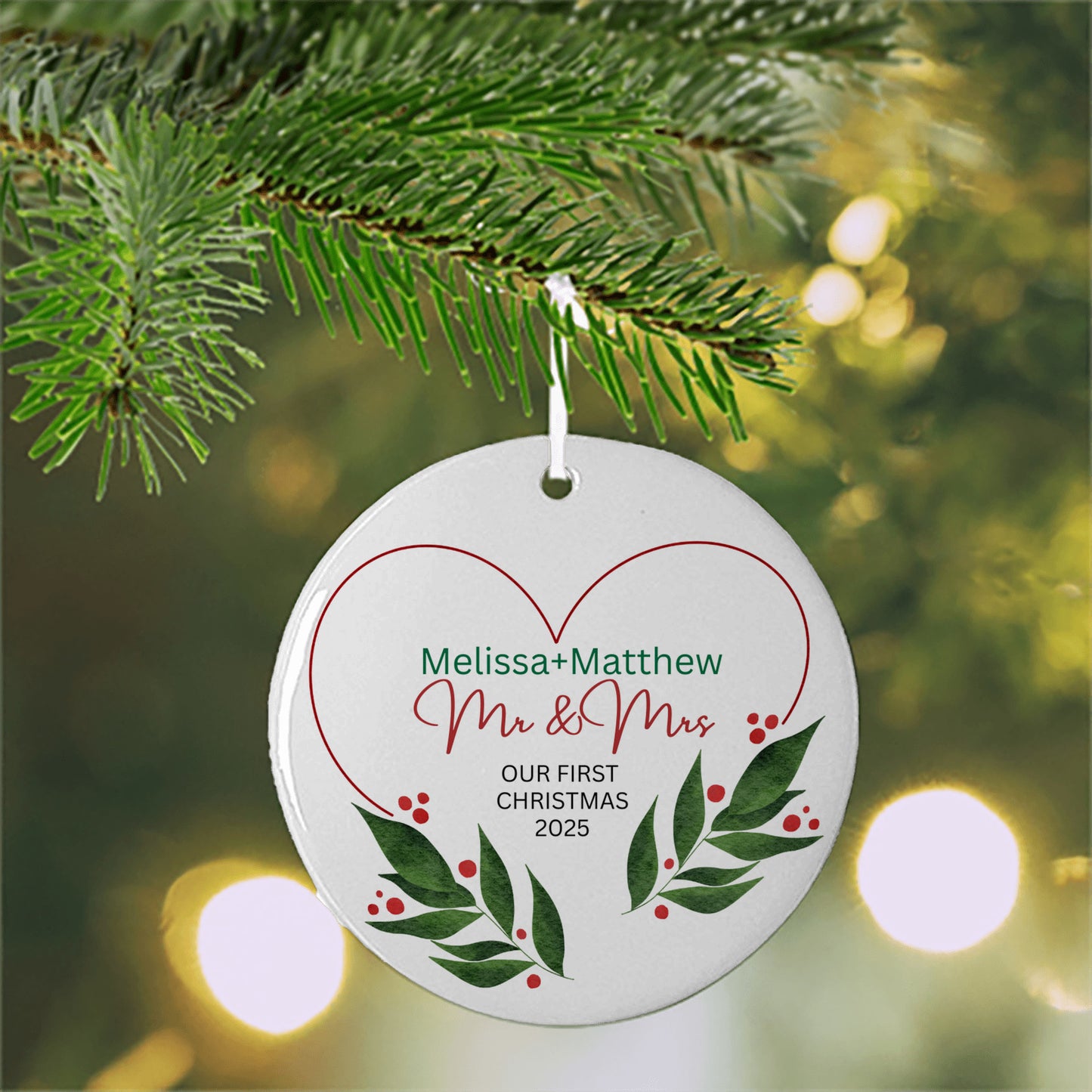 Our First Christmas as Mr & Mrs Tree Ornament