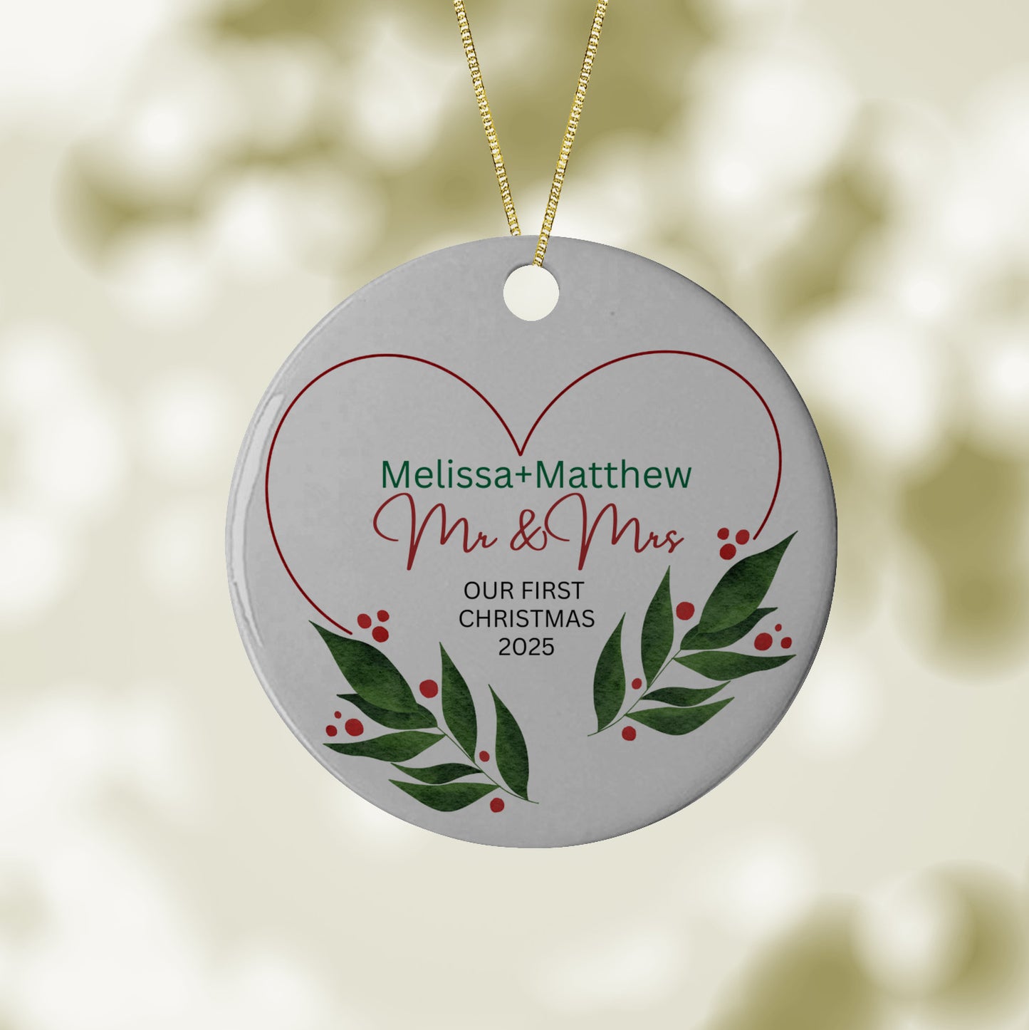 Our First Christmas as Mr & Mrs Tree Ornament